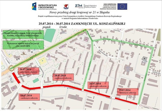 Od piątku nieprzejezdna będzie ul. Koszalińska w Słupsku.