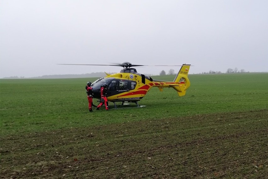 Wypadek na trasie Gołębiewo-Trąbki Wielkie 27.01.2020. Na DW...