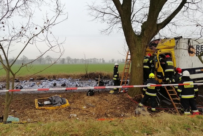 Wypadek na trasie Gołębiewo-Trąbki Wielkie 27.01.2020. Na DW...