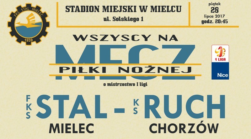 Plakat na mecz Stal - Ruch.