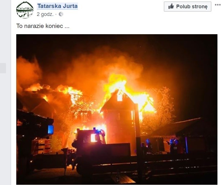 Pożar w Kruszynianach. Spłonęła Tatarska Jurta