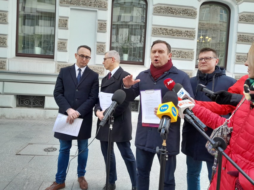 Parlamentarzyści opozycji: Dunin, Klimczak, Kwiatkowski i Trela mówili w Łodzi jednym głosem