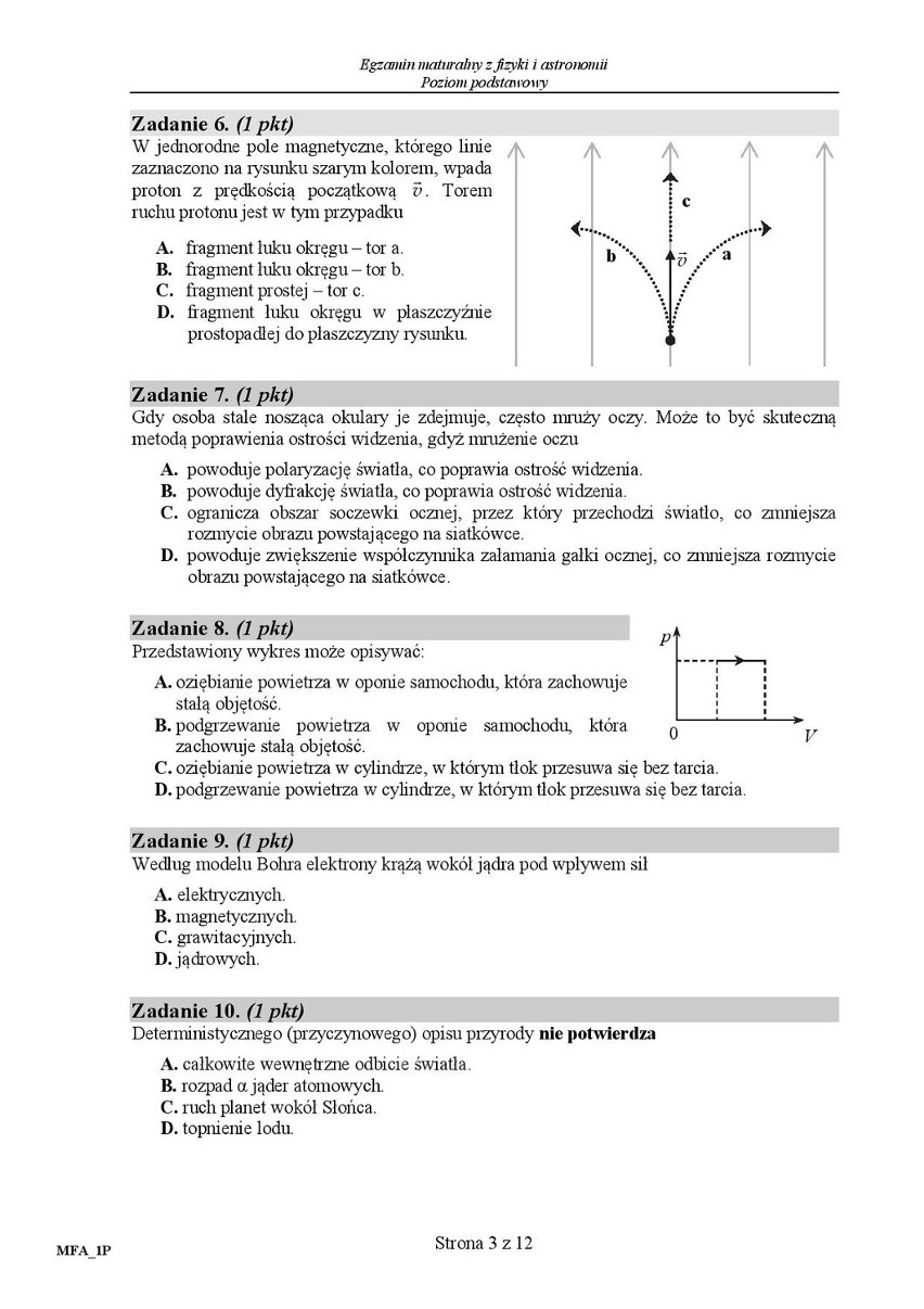 Matura 2016: FIZYKA I ASTRONOMIA podstawa [ODPOWIEDZI,...