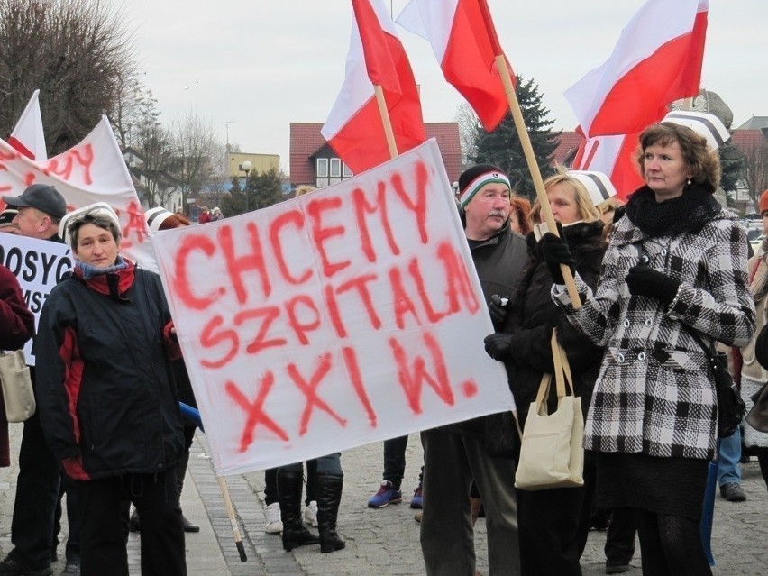 Protest w Świdwinie w obronie szpitala.