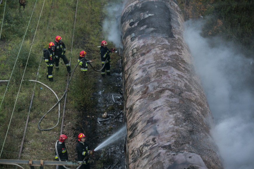 Spłonął wagon kolejowy na dworcu w Płaszowie