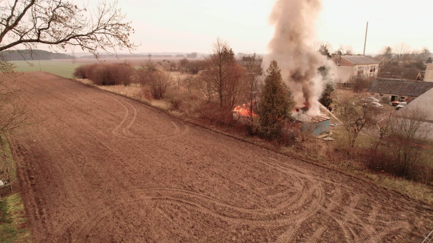 Pożar budynku gospodarczego w gminie Świeszyno