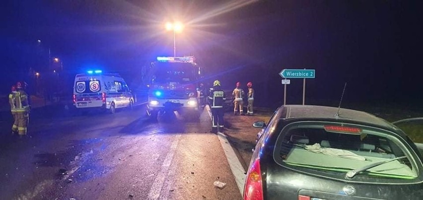 Wypadek na drodze krajowej nr 8 w Wierzbicach 15.11.2021