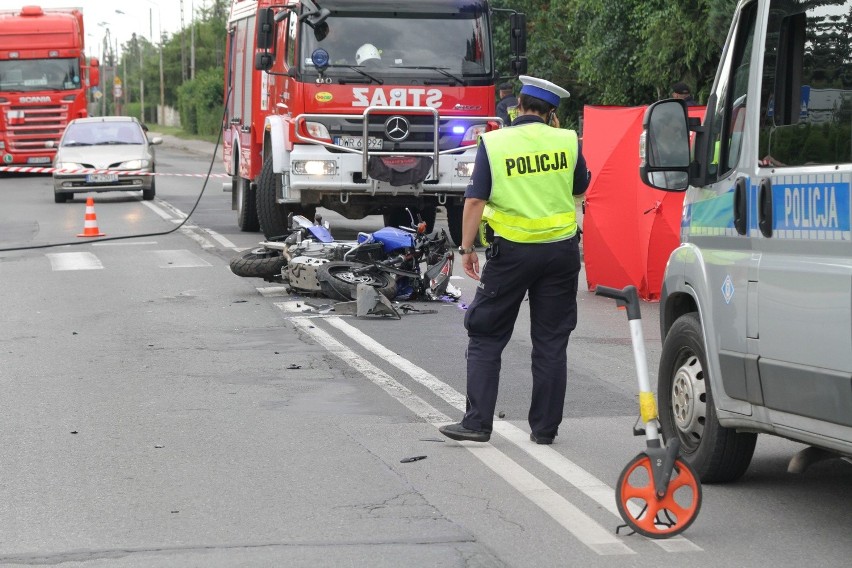 Wypadek motocyklisty w Kamieńcu Wrocławskim 8.07.2015....