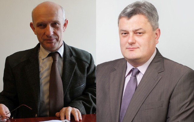 Kandydaci na burmistrza Praszki: Jarosław Tkaczyński z PO (z lewej) i Zbigniew Kitajgrodzki z PiS.