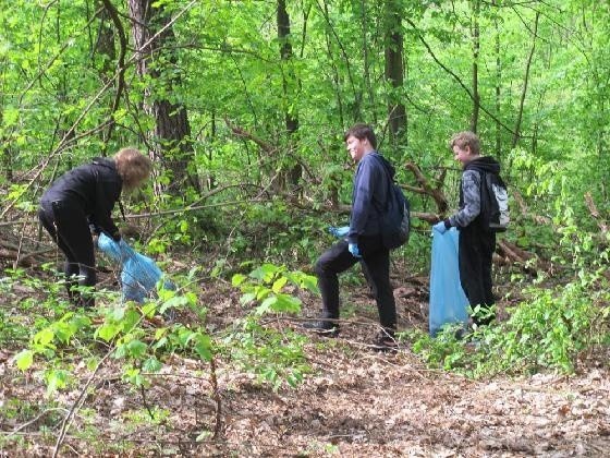 Uczniowie ze szkoły podstawowej w Kozienicach sprzątali las...