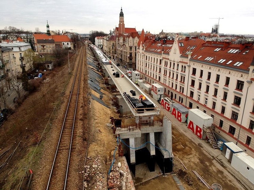 Kraków. Budowa nowych torów - zdjęcia z lotu ptaka 