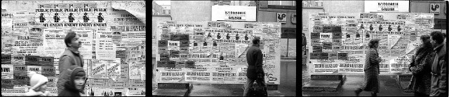 "Bilbordy" przełomu lat 80. i 90. – tablice, na których informowano o wszystkim. O wydarzeniach w galeriach też