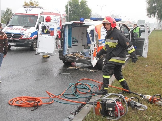Na miejscu wypadku na ulicy Krakowskiej.