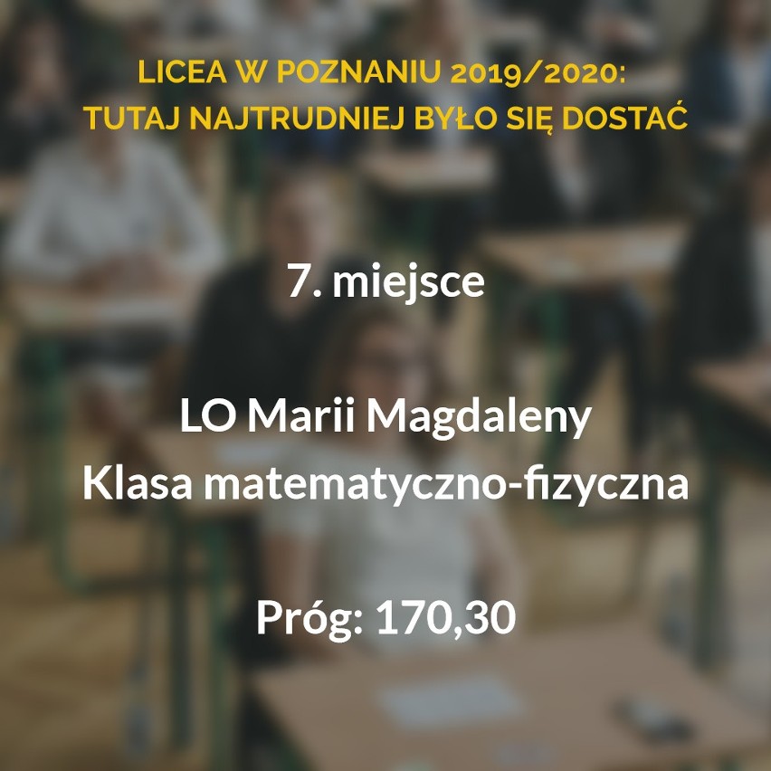 Oto 7 klas w poznańskich licach, do których najtrudniej było...