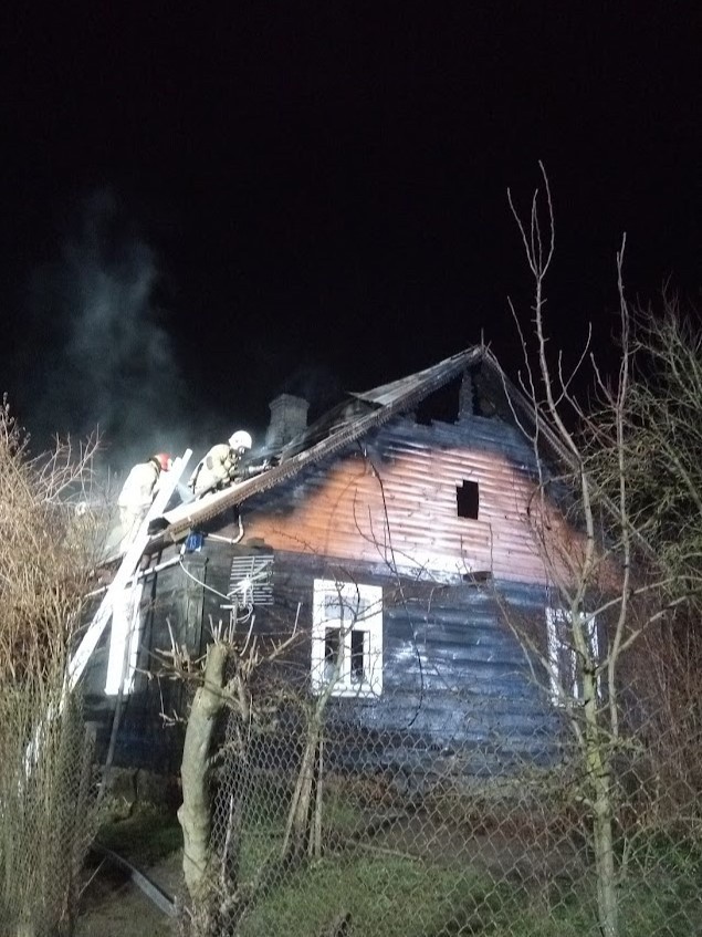 Pożar domu w Kalinówce