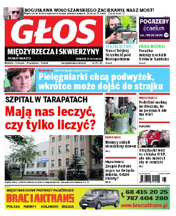 Od środy, 20 maja, w kioskach i sklepach powiatu międzyrzeckiego dostępny będzie nowy numer tygodnika "Głos Międzyrzecza i Skwierzyny". 