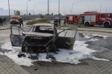 Pożar samochodu na autostradzie A1 pod Toruniem