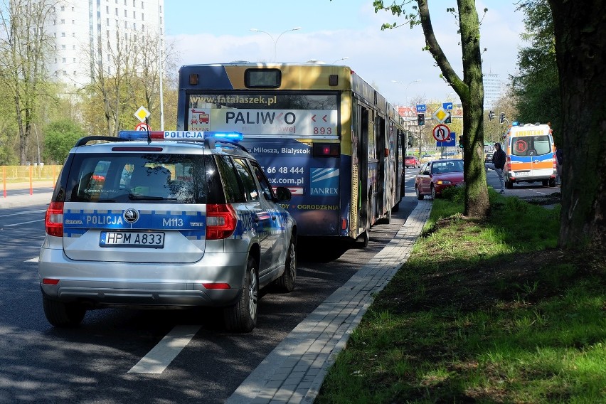 Wypadek autobusu na al. Piłsudskiego w Białymstoku....