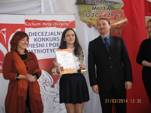 Konkurs  "Kocham Moją Ojczyznę&#8221;Laureatka I miejsca  -Hanna Makowska.