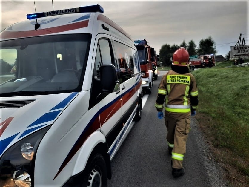 Głogoczów. Wypadek na zakopiance. Kursowy bus wjechał do rowu [ZDJĘCIA]