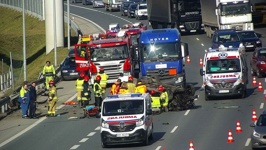 Wypadek na obwodnicy Krakowa