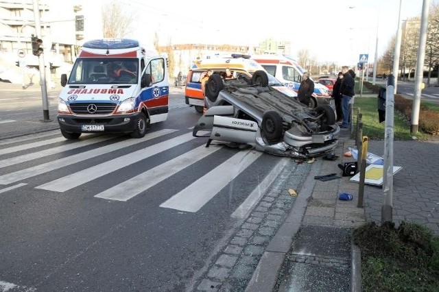 Wypadek na pl. Grunwaldzkim, Wrocław, 25.12.2014