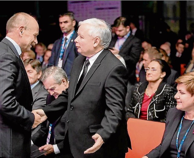 Jarosław Kaczyński po wyborze na Człowieka Roku w Krynicy