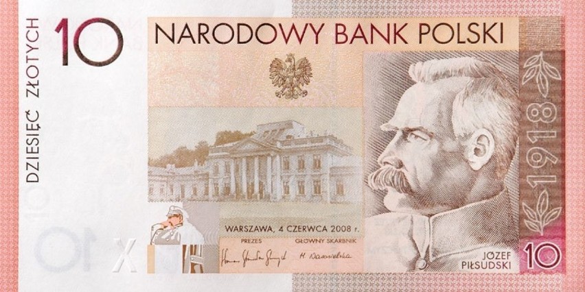 Banknot „niepodległościowy” – 10 zł z 2008 roku....