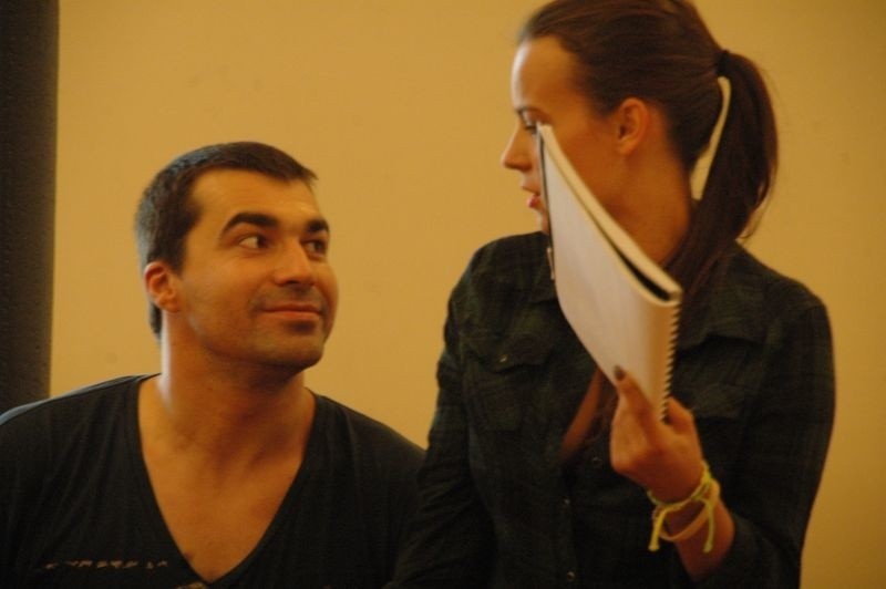Anna Mucha i Wojciech Medyński podczas próby