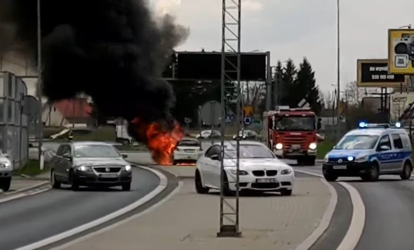 Pożar auta w Białymstoku