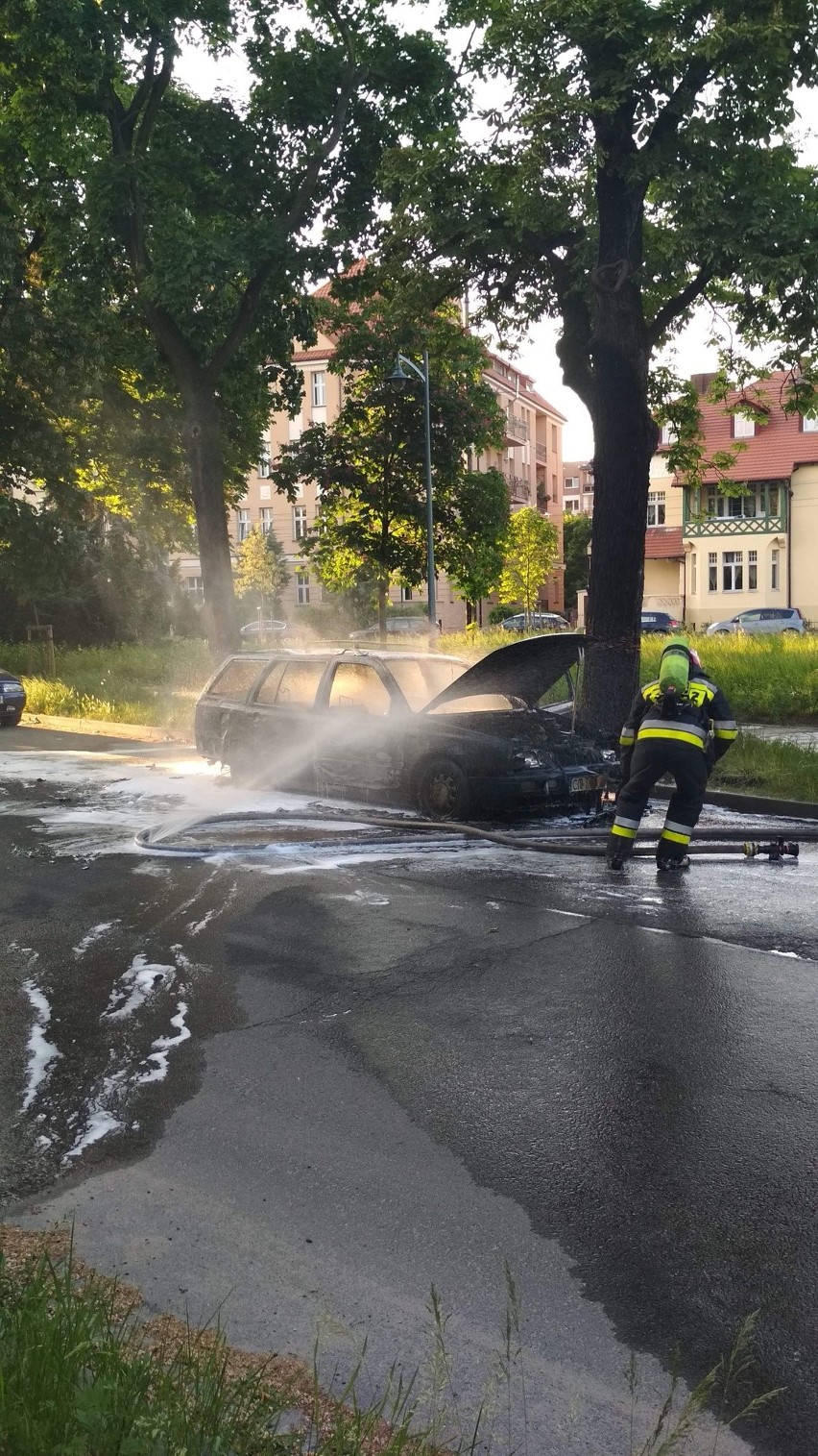 Pożar auta przy ul. Bydgoskiej