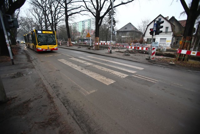 Ulica Olszewskiego we Wrocławiu - przebudowa torowiska.