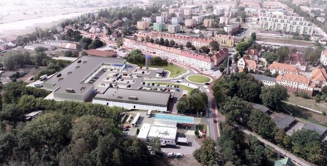 Wizualizacja parku handlowego w Krośnie Odrzańskim ciągle ulega zmianie, ponieważ pojawiają się nowe zainteresowane firmy.