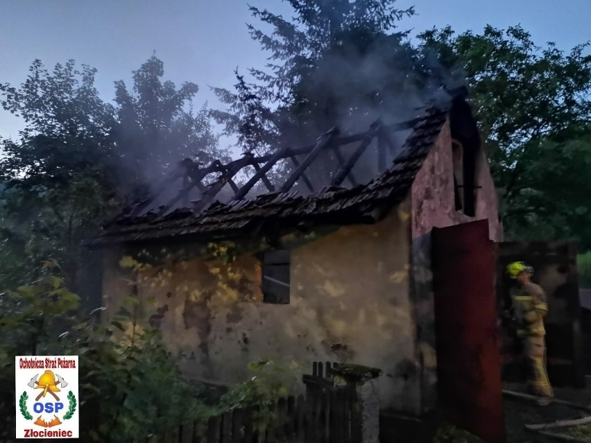 Pożar w budynku gospodarczym w miejscowości Nowe Laski koło...