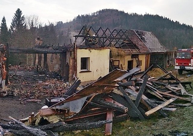 Pożar w Pewli Wielkiej. Drewniany dom spłonął całkowicie. Rodzina została bez środków do życia i dachu nad głową. Potrzebna jest pomoc.