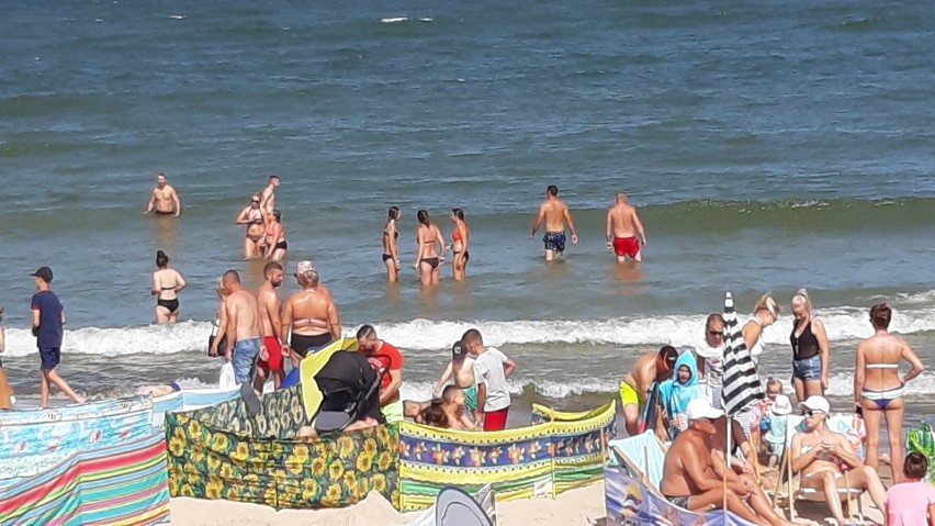 Sezon w pełni. Na plaży w Sarbinowie można spotkać wielu...