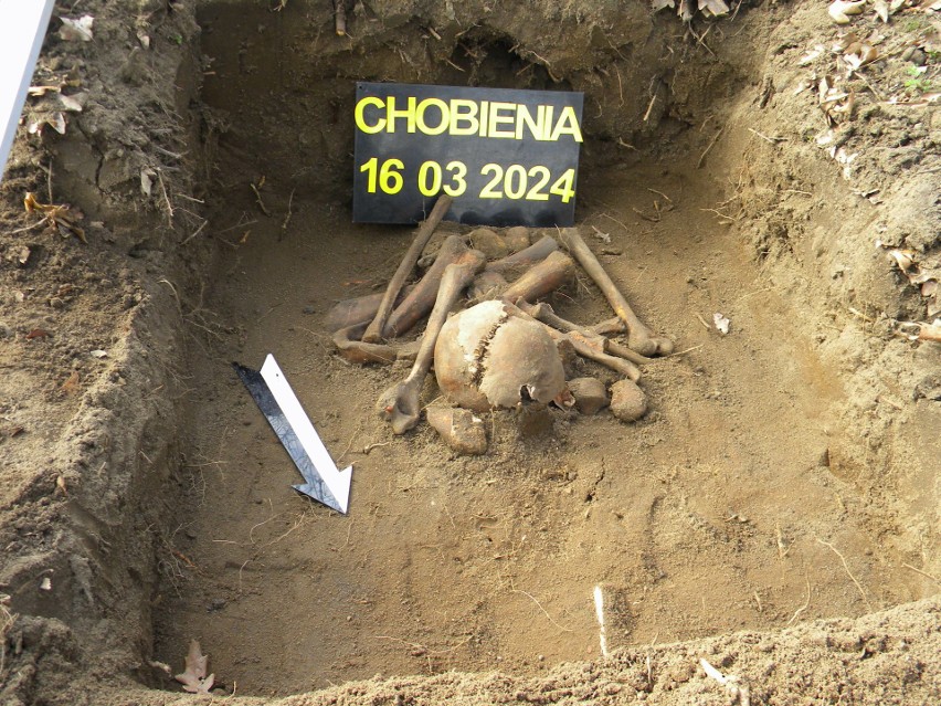Grób ze szczątkami żołnierza Wermachtu w Chobieni.