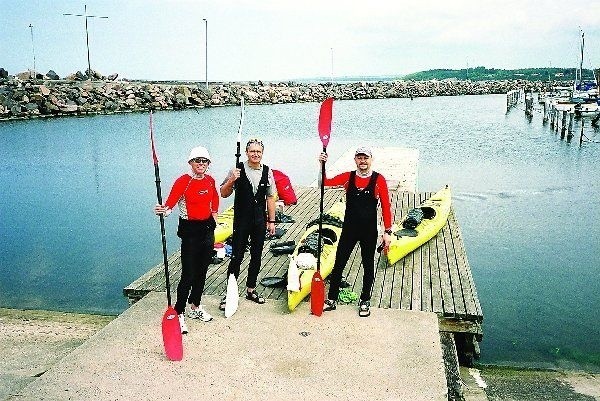 Uczestnicy wyprawy na Bornholm:  Jarosław Surwiło-Bohdanowicz, Tomasz  Kuśmierek i Wojciech Jazdon