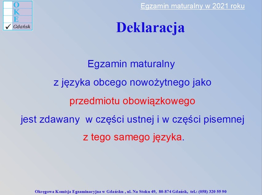 Matura 2021. Co trzeba wiedziec o egzaminie maturalnym? Informator Okręgowej Komisji Egzaminacyjnej w Gdańsku