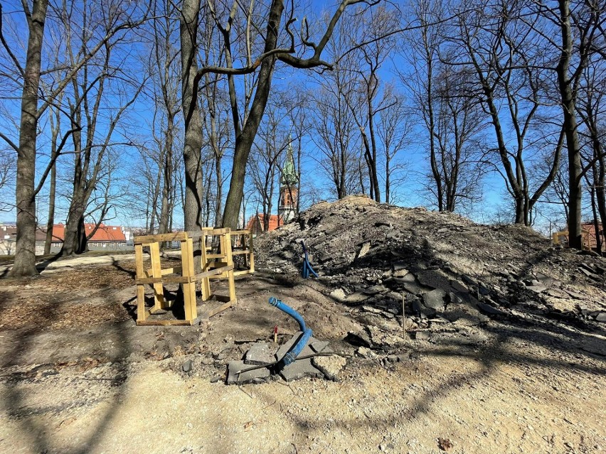 W parku Bednarskiego część ścieżek będzie wyłożona kostką...
