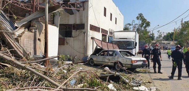 Zdjęcie z miejsca katastrofy w Bejrucie wykonane przez polskich strażaków.