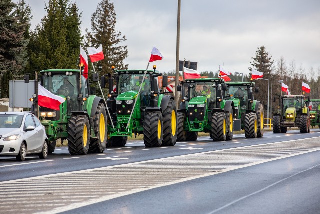 20 lutego. Traktory jadą na Bydgoszcz