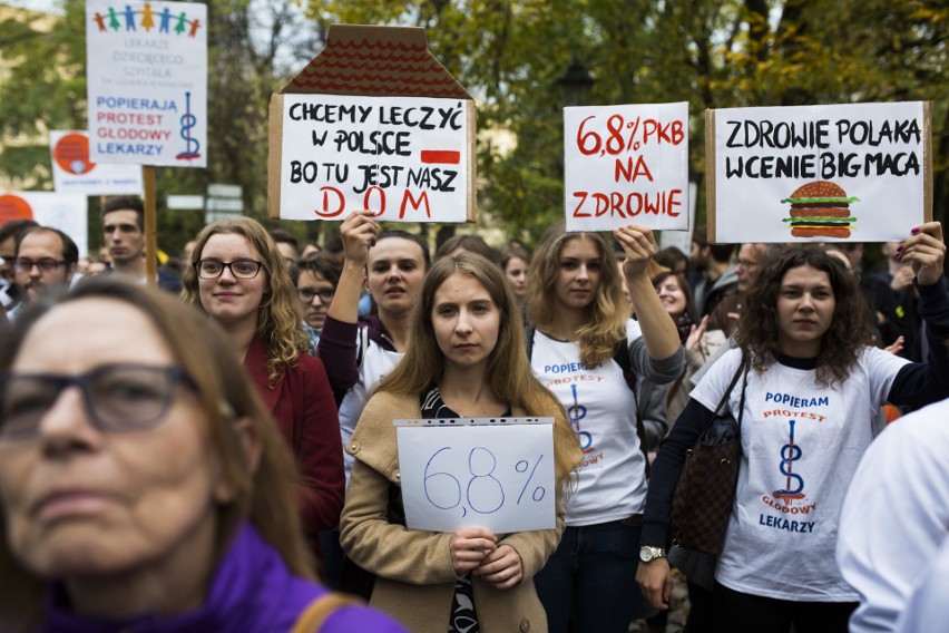 W Krakowie odbył się marsz poparcia dla medyków [ZDJĘCIA]