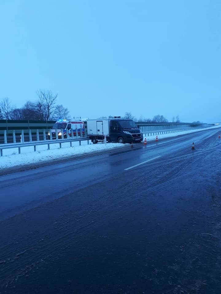 Wypadek na trasie S7 na wysokości Kmiecina [8.01.2019]