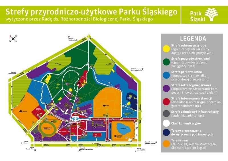 Park Śląski podzielono na strefy