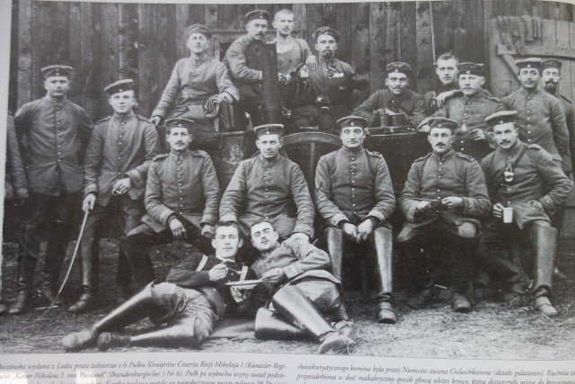 Pocztówka wysłana z Łodzi w 1914 roku przez żołnierza 6 Pułku Kirasjerów Cesarza Rosji Mikołaja I