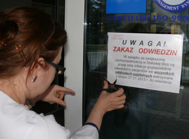 W szpitalu w Stalowej Woli jest od trzech tygodni obowiązuje zakaz odwiedzin z powodu wzmożonego zachorowania na grypę.