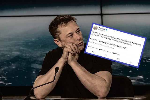 Elon Musk planuje wprowadzenie opłaty za niebieski znaczek na Twitterze.