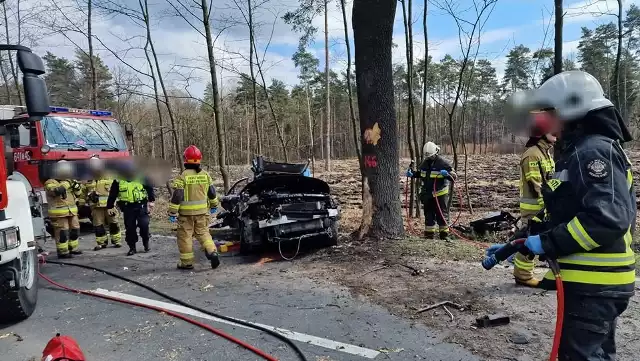 Do tragicznego wypadku doszło w Bieruniu. Mężczyzna wyprzedzając kolumnę samochodów, uderzył w tył citroena przy czym tracąc panowanie nad samochodem, uderzył w drzewo.