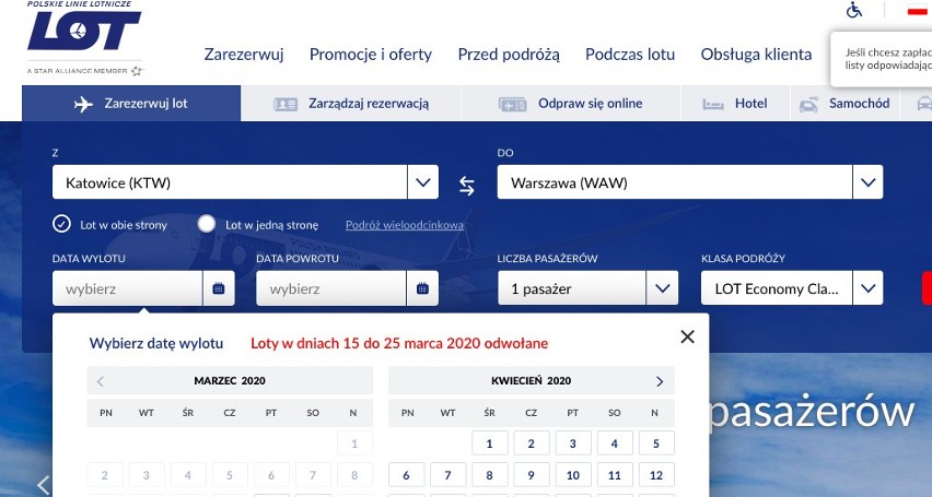 Koronawirus. PLL LOT zawiesza wszystkie loty, międzynarodowe i krajowe, od 15 do 25 marca 2020 z Polski i Węgier. Jak anulować rezerwację?
